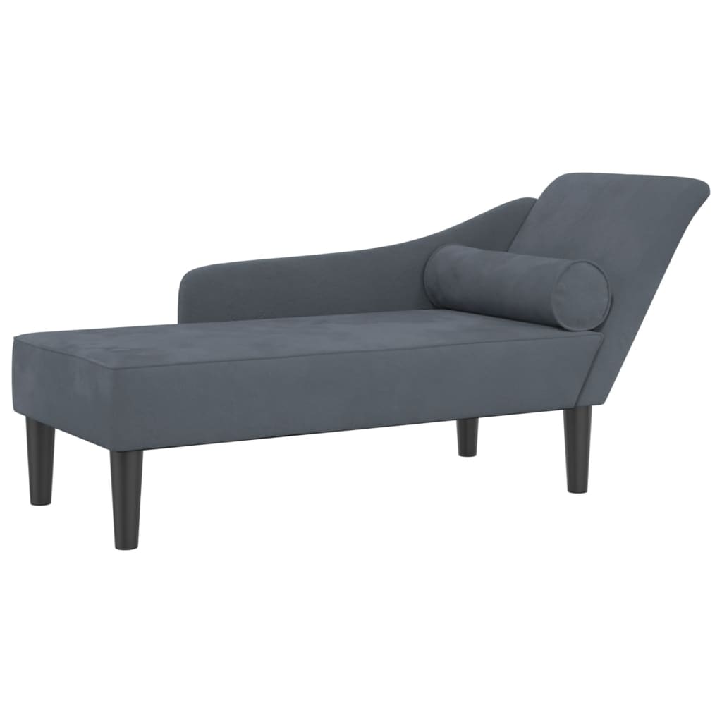 Chaiselongue mit Kissen Rosa Samt
