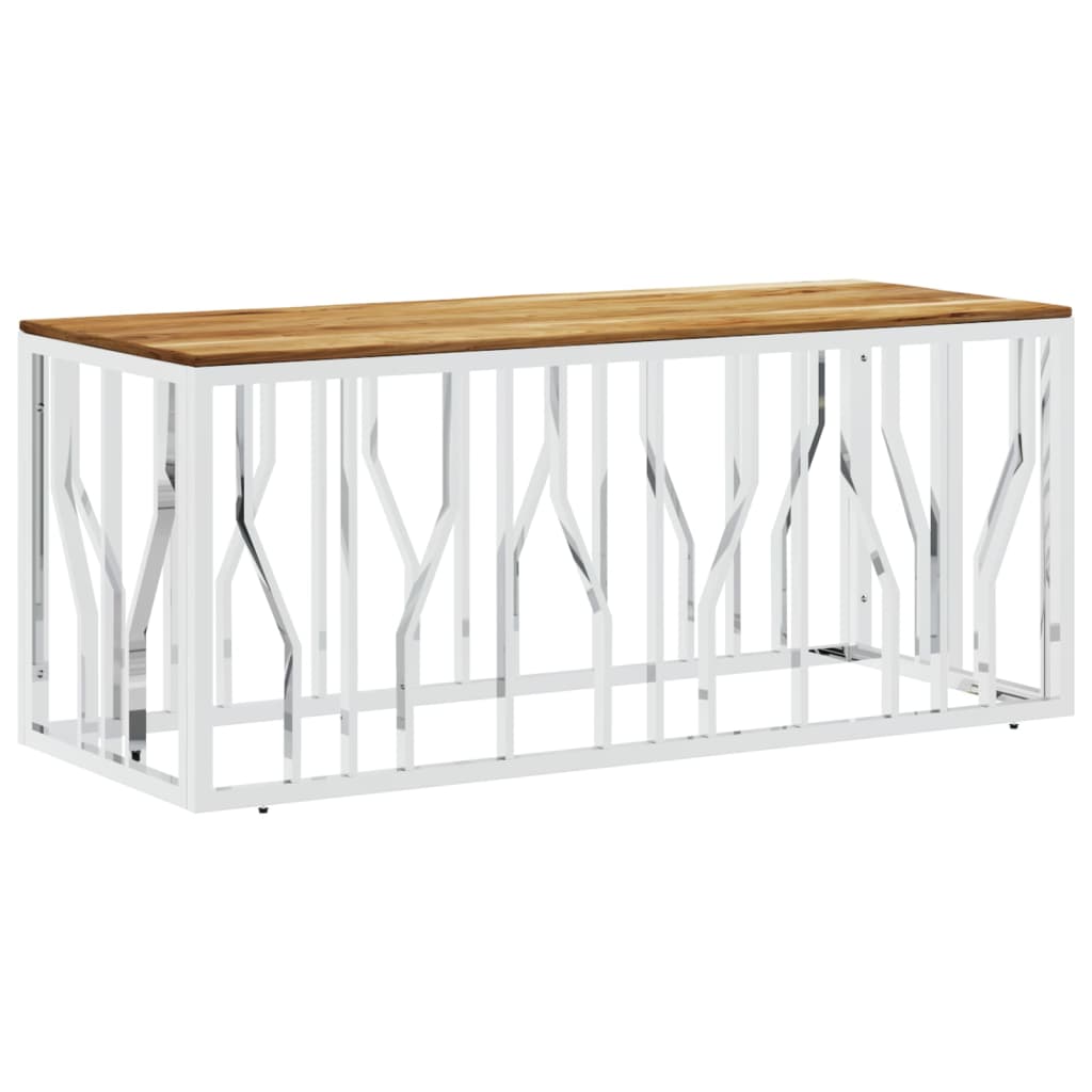 Couchtisch 110x45x45 cm Edelstahl und Glas