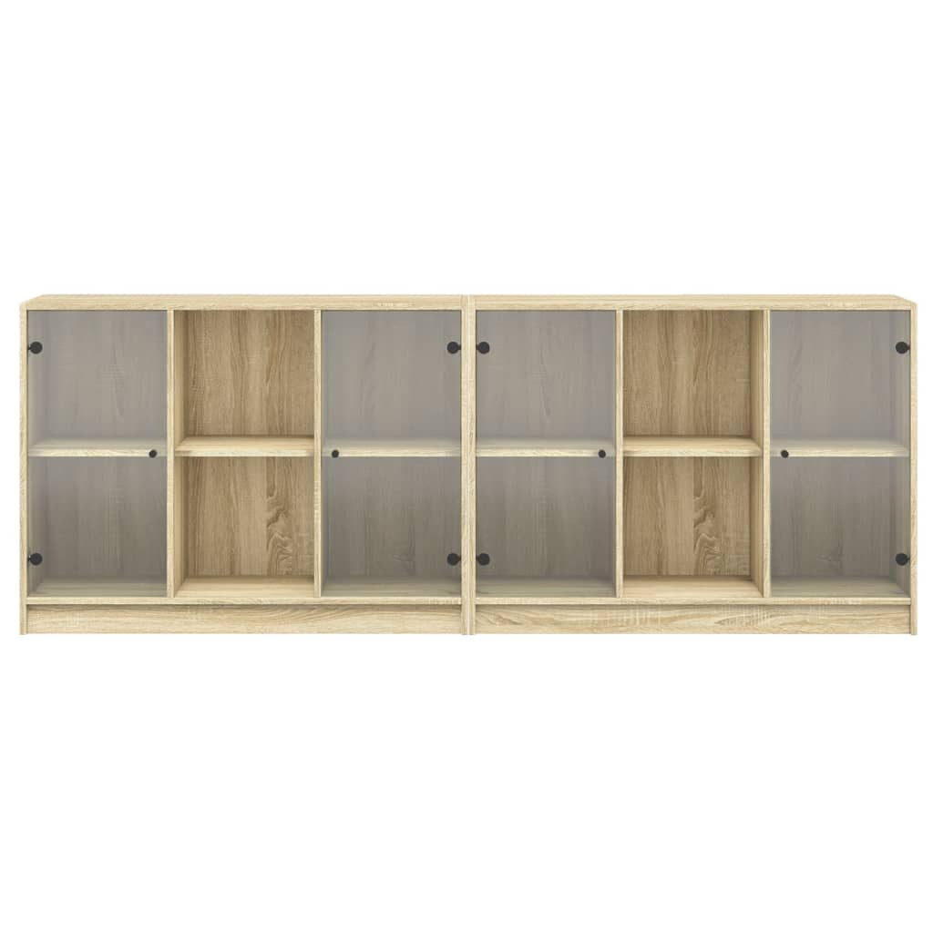 Bücherschrank mit Türen Weiß 204x37x75 cm Holzwerkstoff