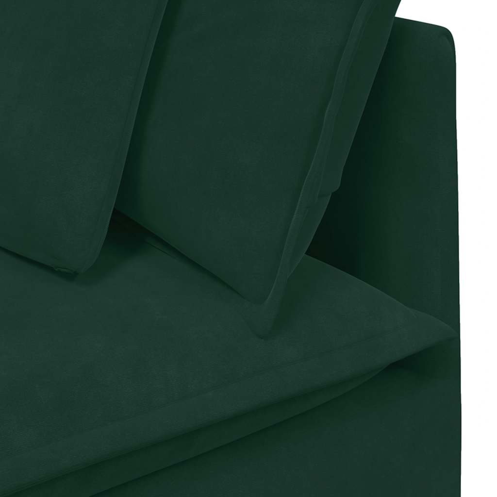 Modulares Sofa mit Fußhocker Kissen Samt Blau