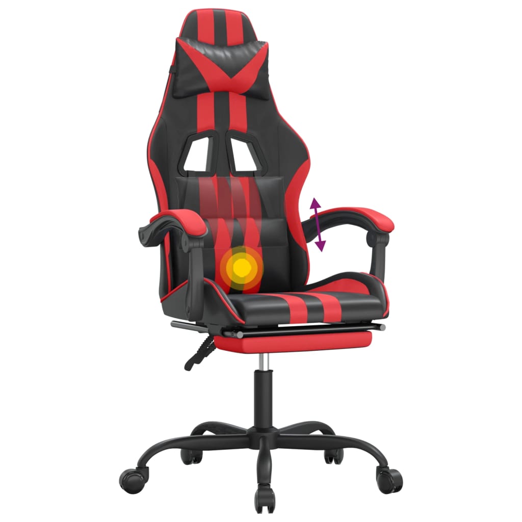 Gaming-Stuhl Drehbar Schwarz und Blau Kunstleder