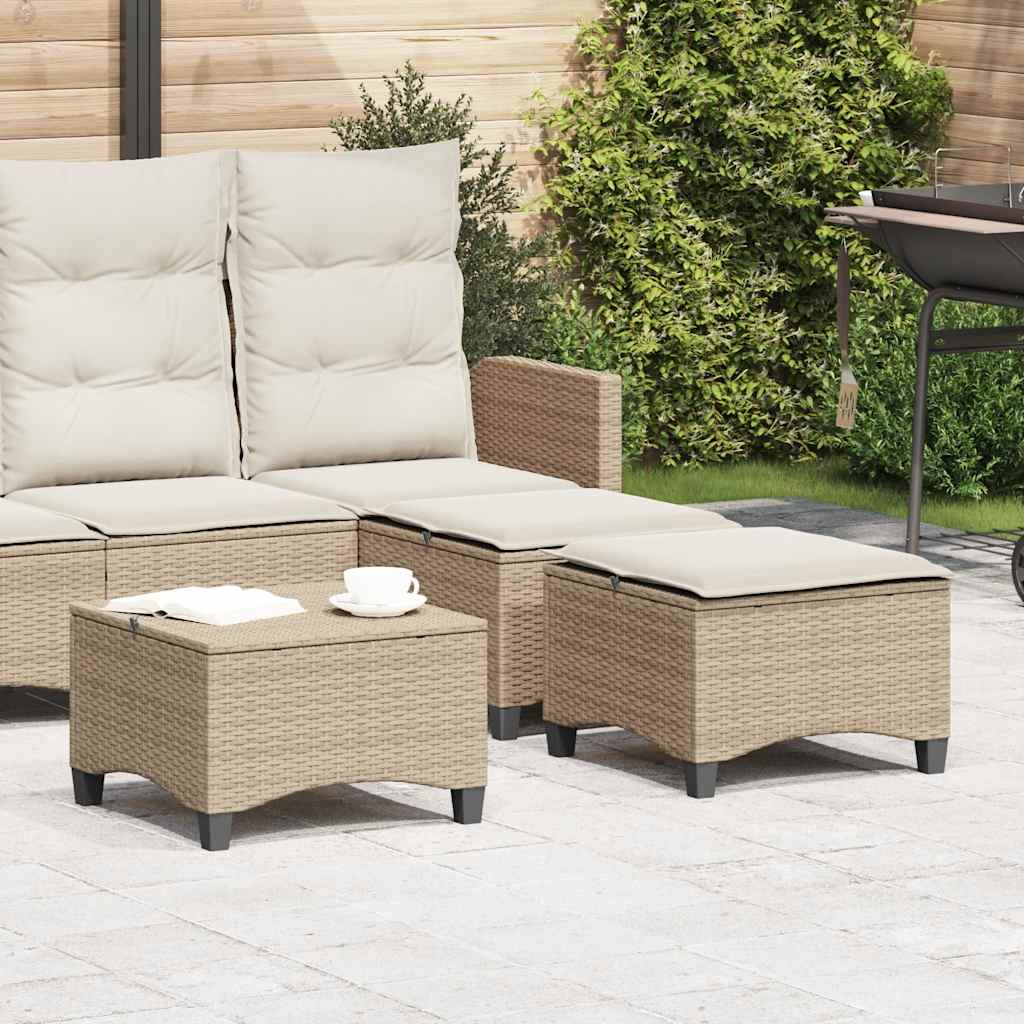Gartenhocker mit Kissen 2 Stk. Schwarz 55x55x36 cm Poly Rattan