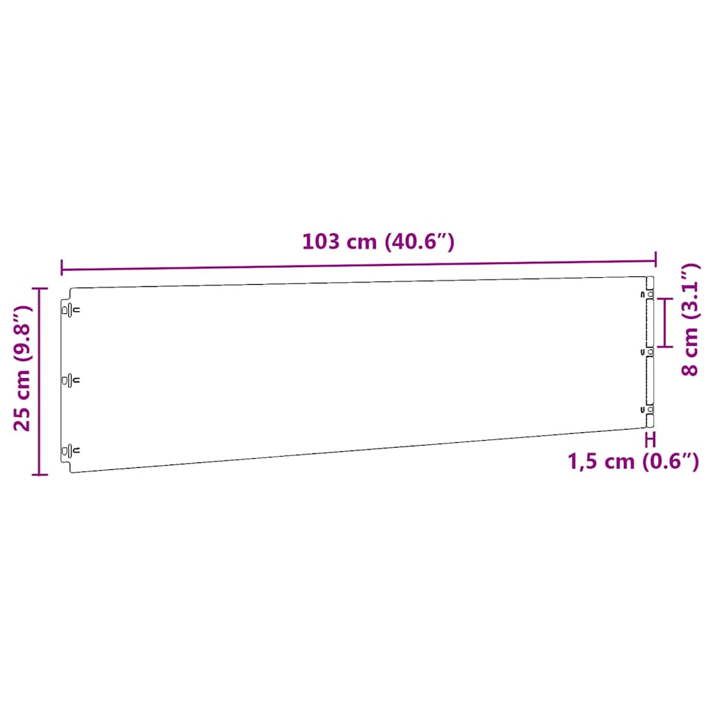 Raseneinfassung 10 pcs 10 x 103 cm Wetterfeststahl Rostig
