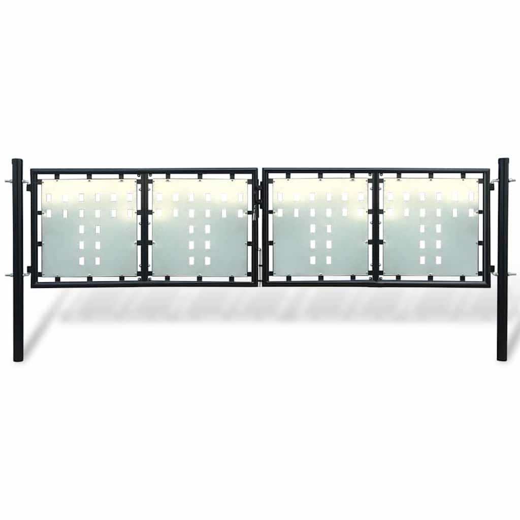 Schwarzes Einzeltor für Zäune 100 x 200 cm