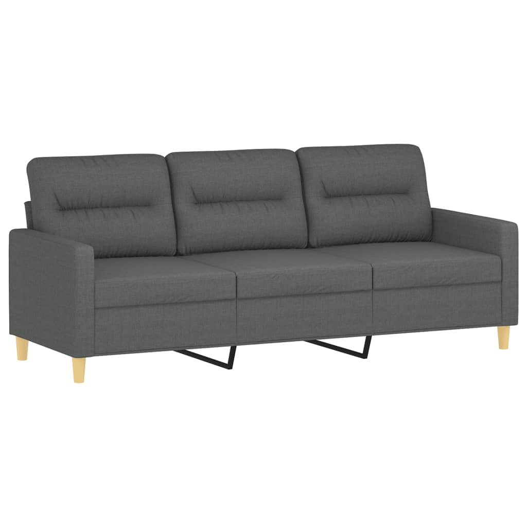 4-tlg. Sofagarnitur mit Kissen Taupe Stoff