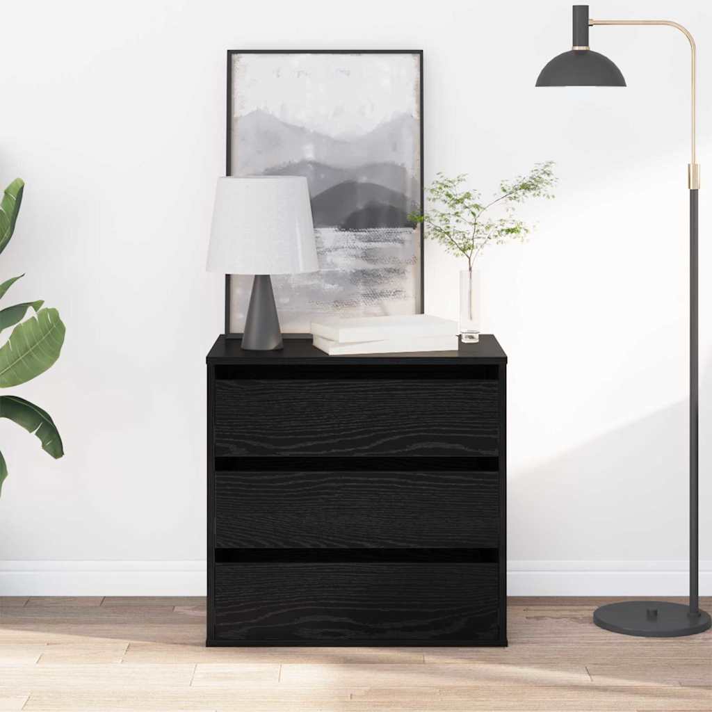Schubladenschrank Schwarz Eichen-Optik 41 x 40 x 58 cm