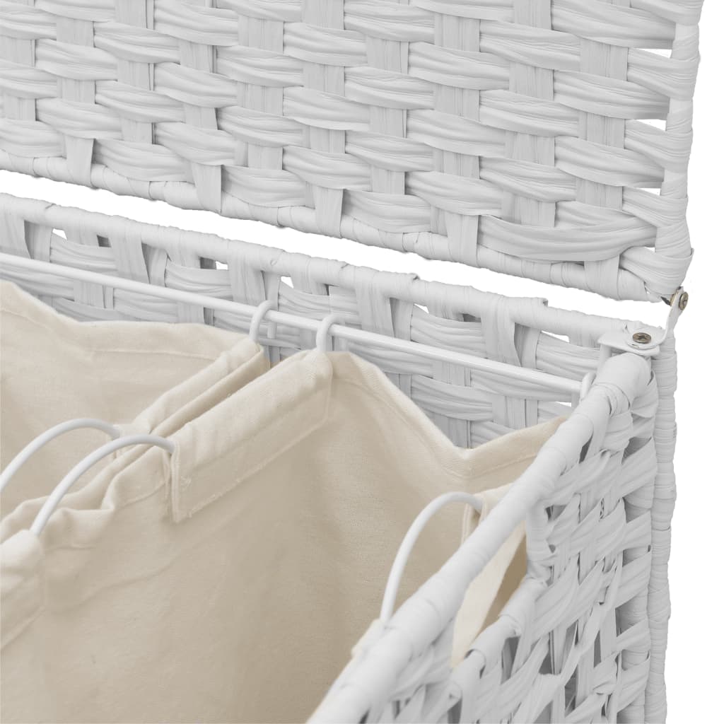 Wäschekorb mit Rollen 66x35x60 cm Rattan
