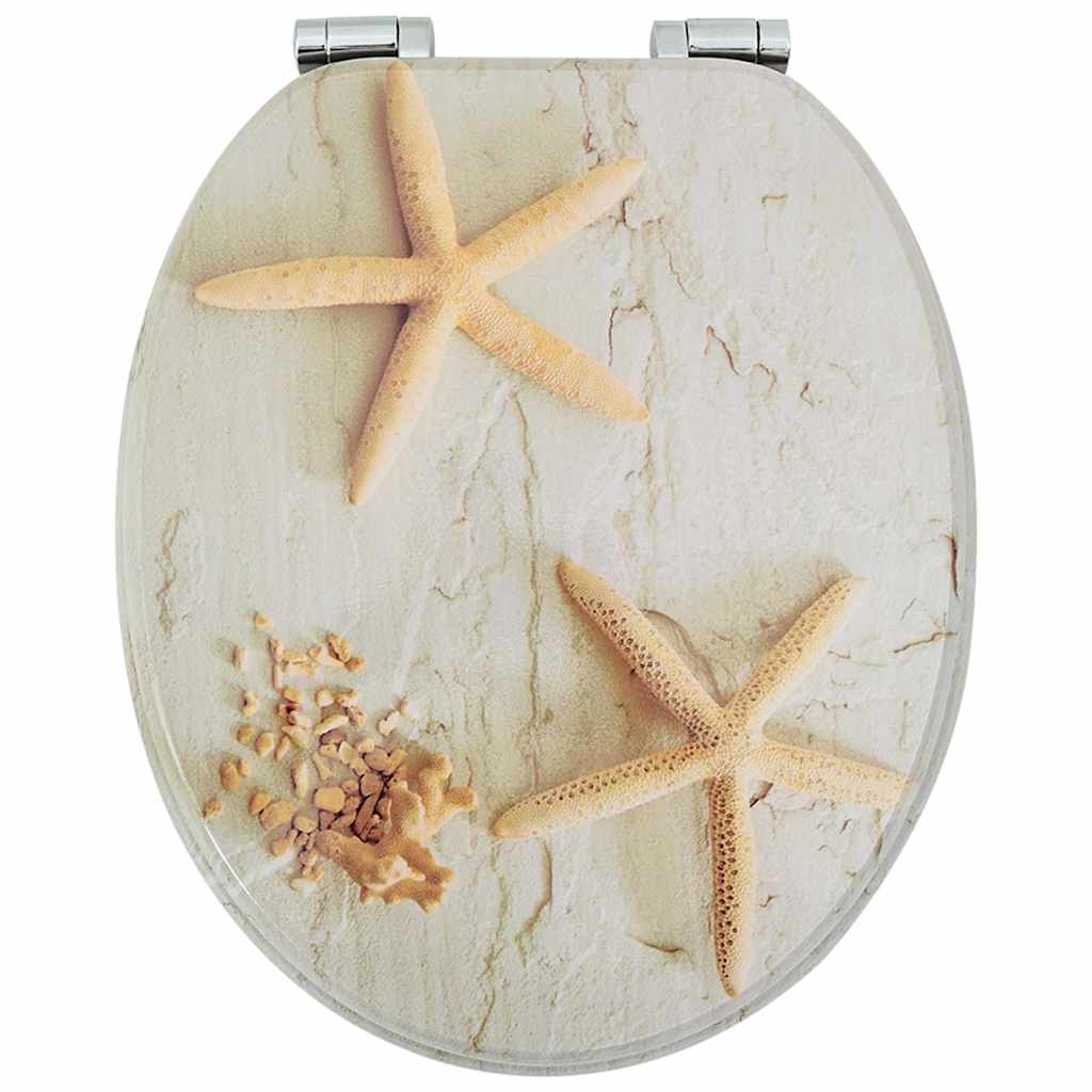 Toilettensitz MDF Deckel Schlichtes Design Weiß