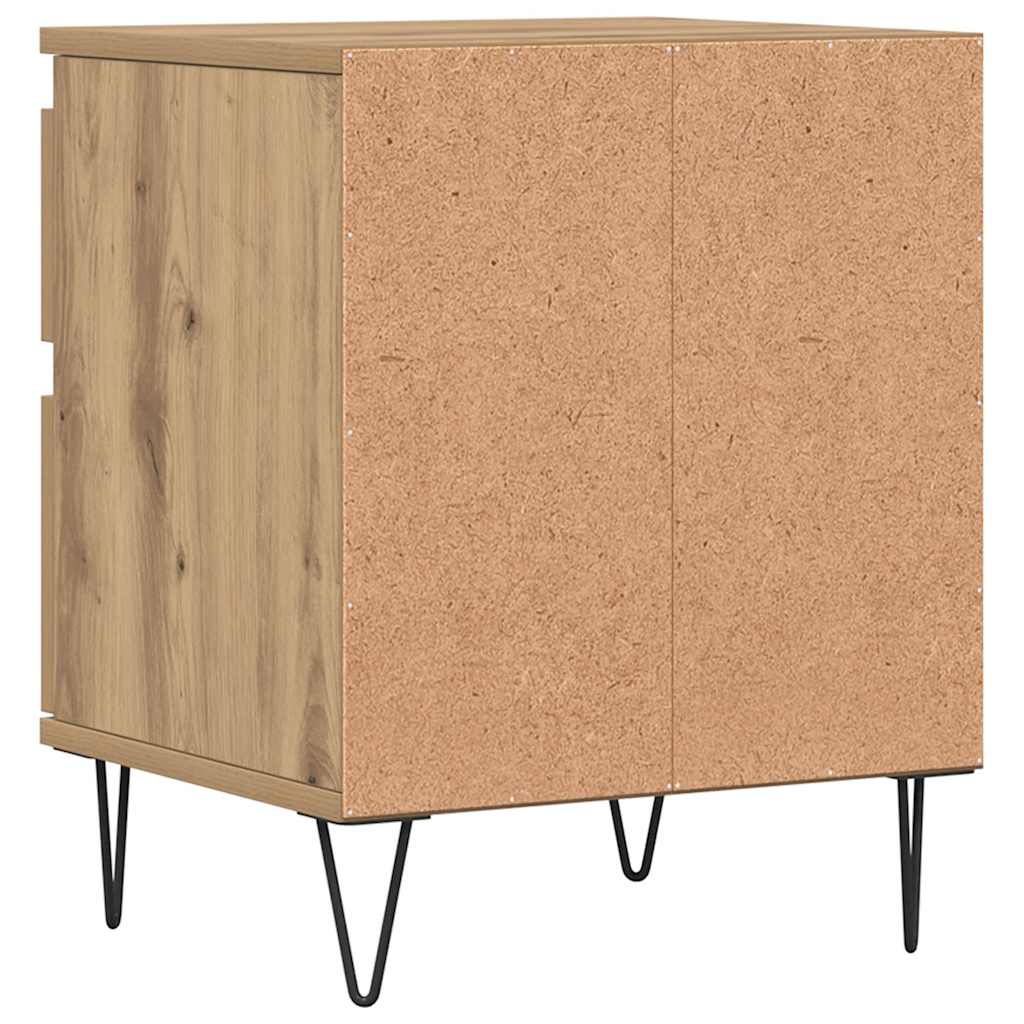 Bettschrank Schwarz Eichen-Optik 40 x 35 x 50 cm Holzwerkstoff
