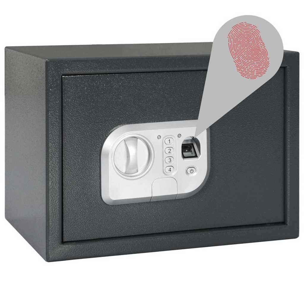 Digitaler Safe mit Schloss Dunkelgrau 31 x 20 x 20 cm Stahl