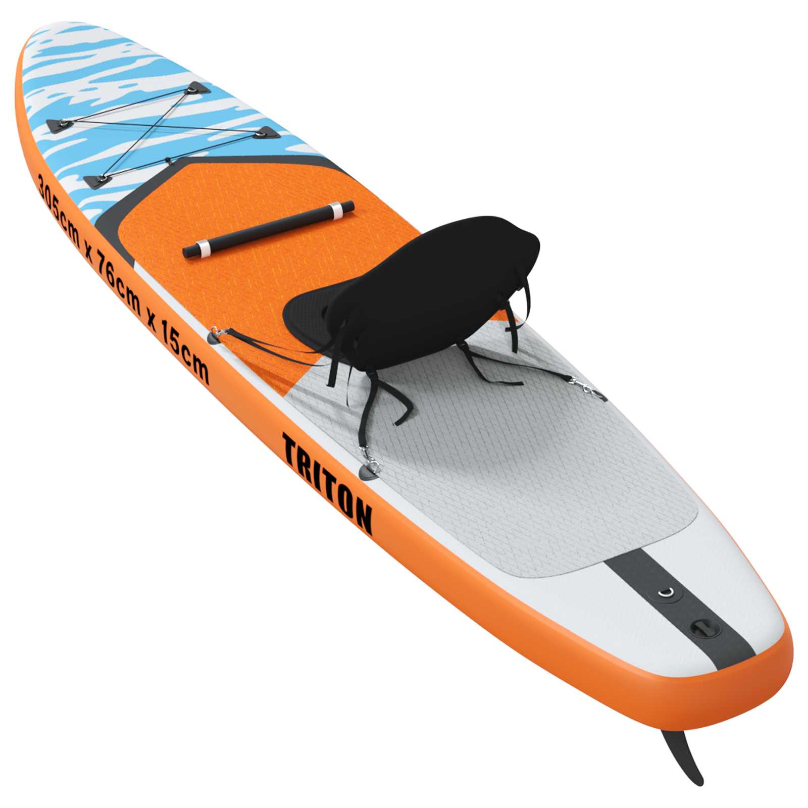 SUP Board mit Sitz 2-in-1 POSEIDON 305 x 76 x 15 cm Grün für