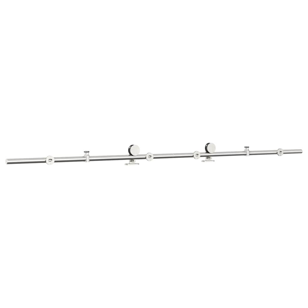 Schiebetür-Beschlagsatz 183 cm Edelstahl Silbern