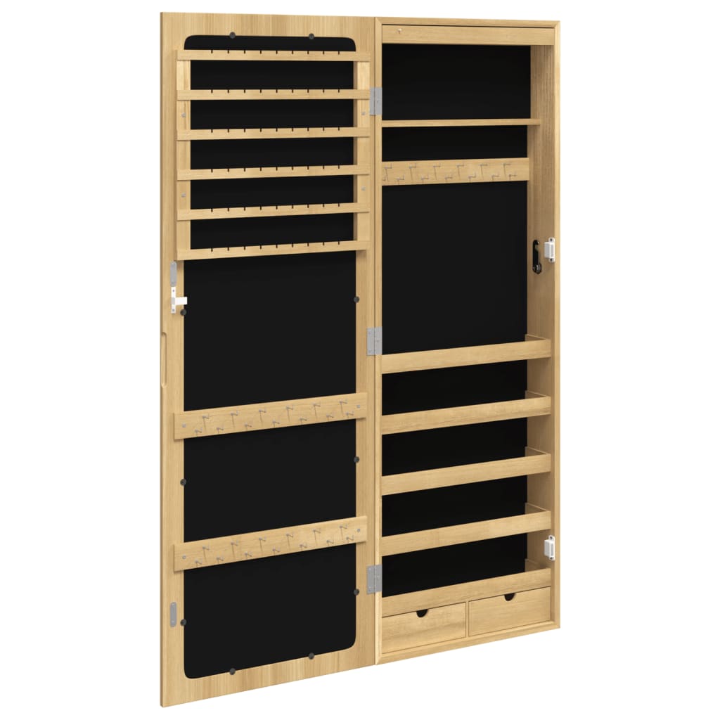 Spiegel-Schmuckschrank mit LED-Beleuchtung Wandmontage Weiß