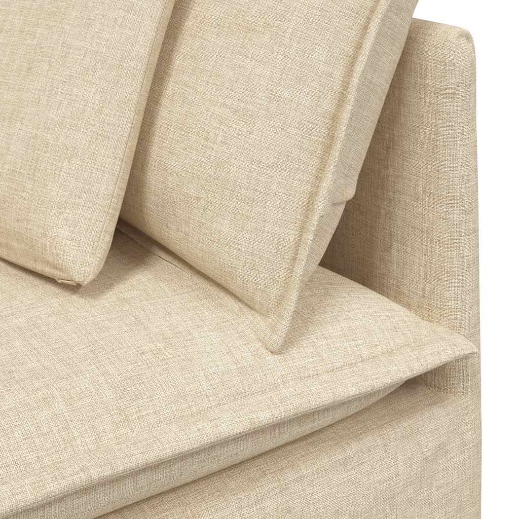 Modulares Sofa Endmodul mit Armlehne Kissen Hellgrau 100 cm