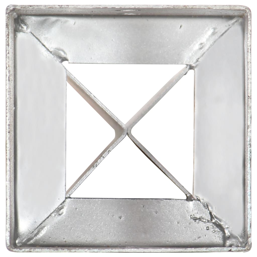 Erdspieße 2 Stk. Silbern 7×7×75 cm Verzinkter Stahl