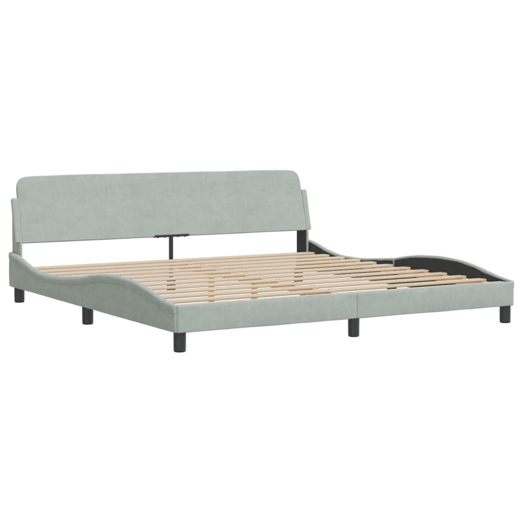 Bett mit Matratze Hellgrau 80x200 cm Samt