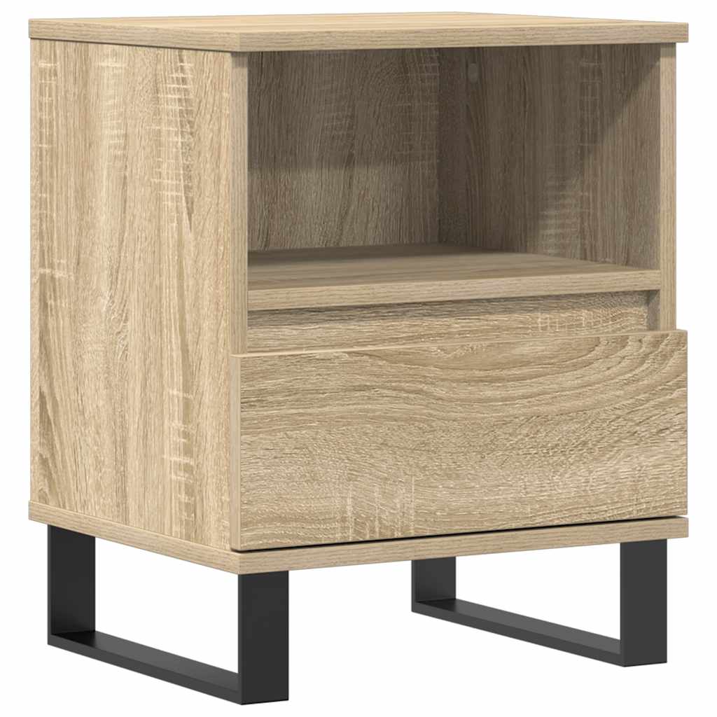 Bettschrank Schwarz Eichen-Optik 40 x 35 x 50 cm Holzwerkstoff