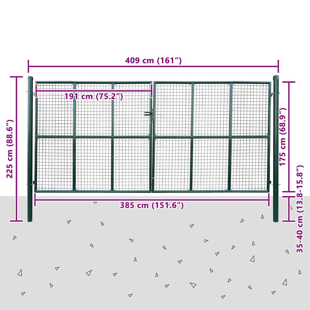 Gartentor aus Maschengewebe 400x150 cm