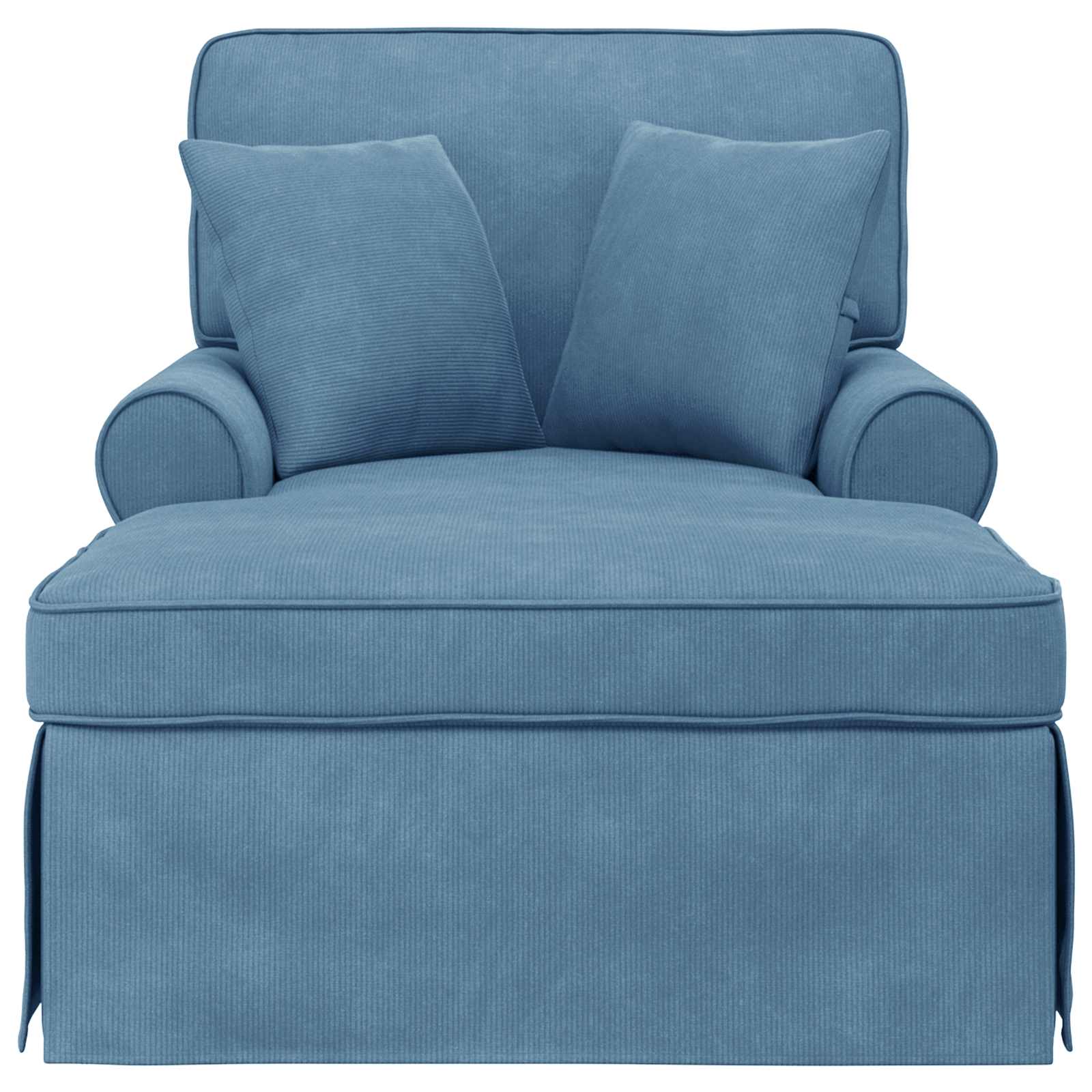 Chaise Lounge mit Rock mit Kissen 3 pcs Hellgrau Cordstoff