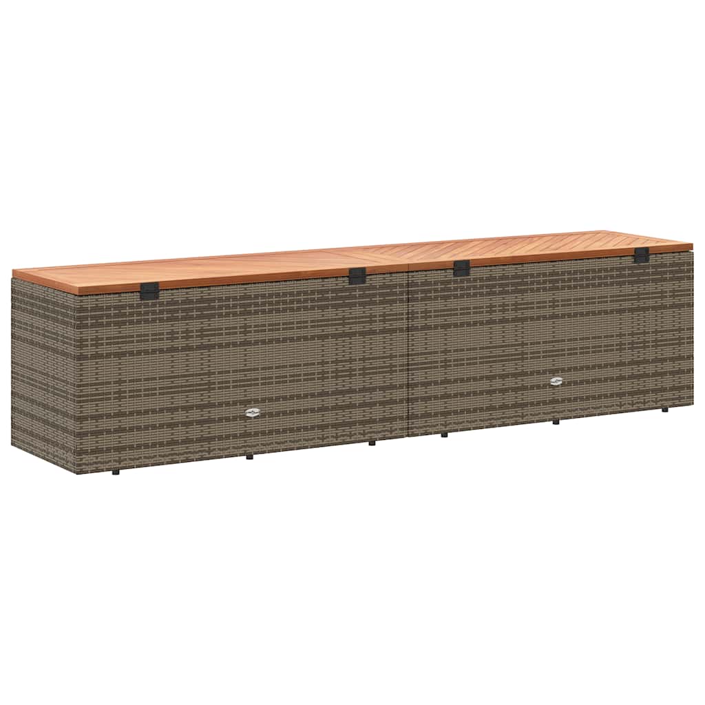Gartentruhe Schwarz 110x50x54 cm Poly Rattan Akazienholz
