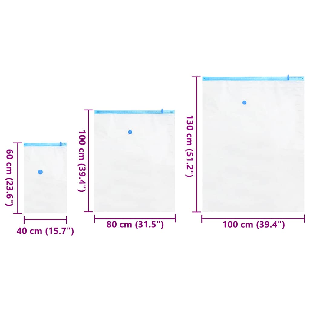 Aufbewahrungstaschen 5 pcs Transparent und Blau 70 x 50 cm