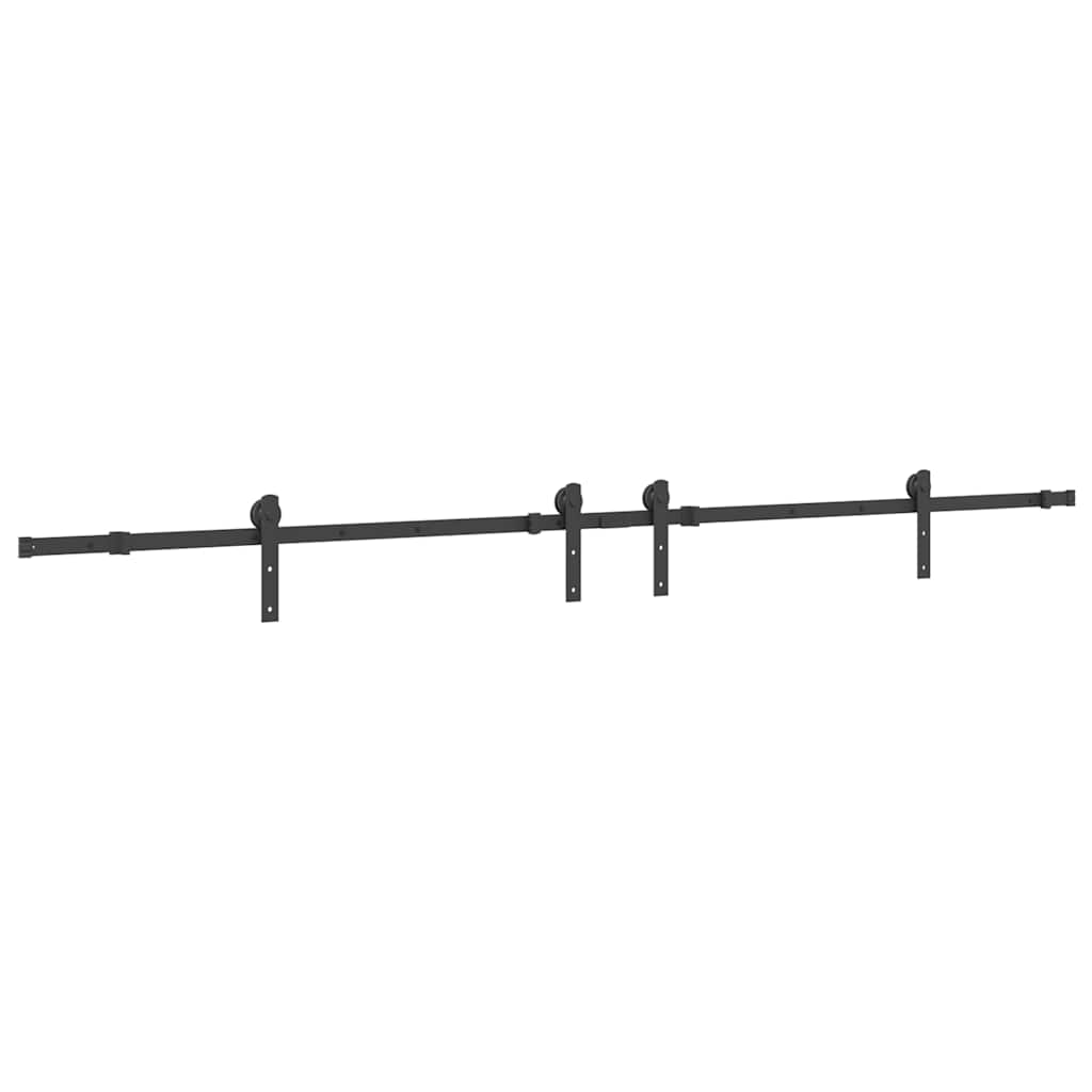 Schiebetürbeschlag-Set 366 cm Stahl Schwarz