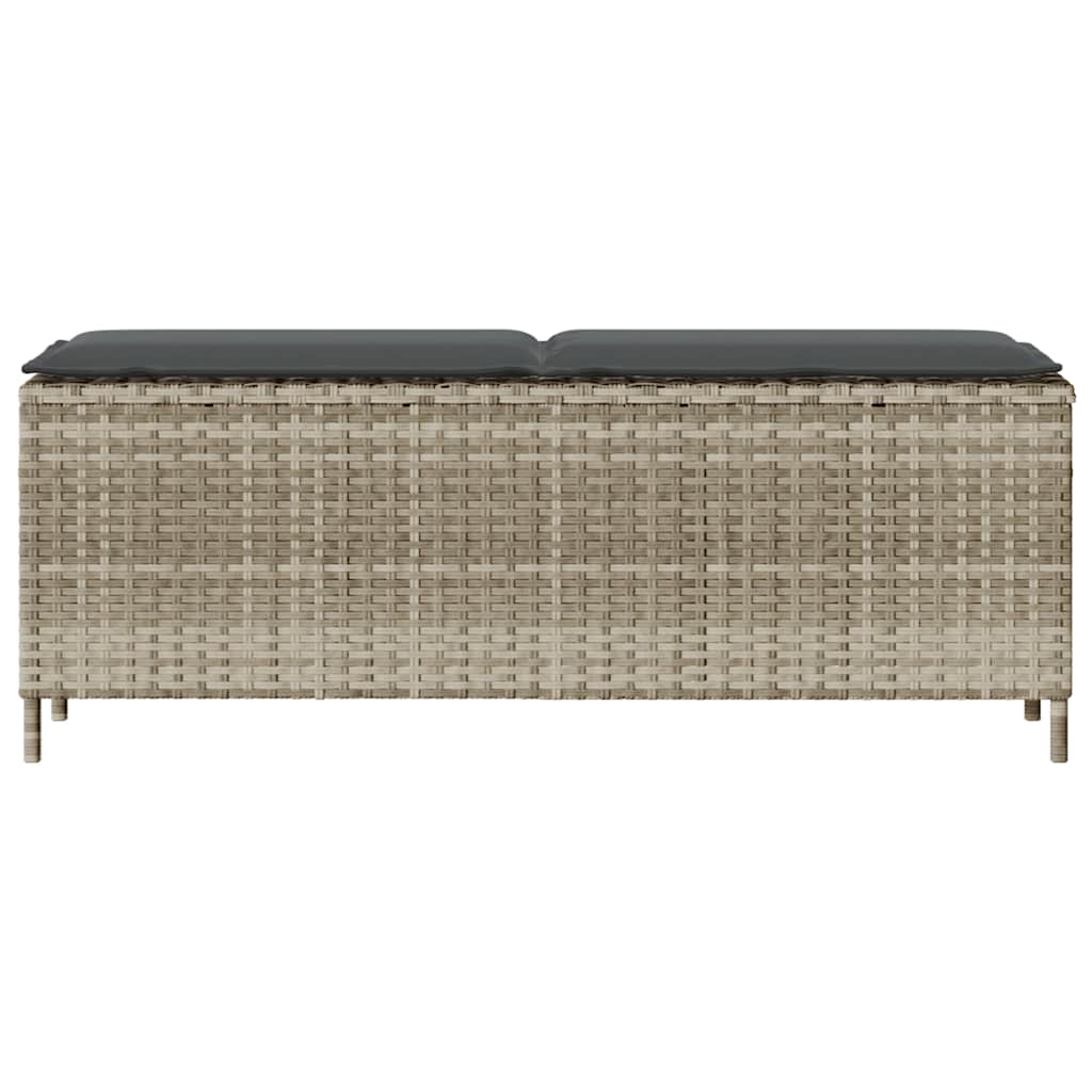 Gartenbank mit Kissen Schwarz 110x30x40,5 cm Poly Rattan