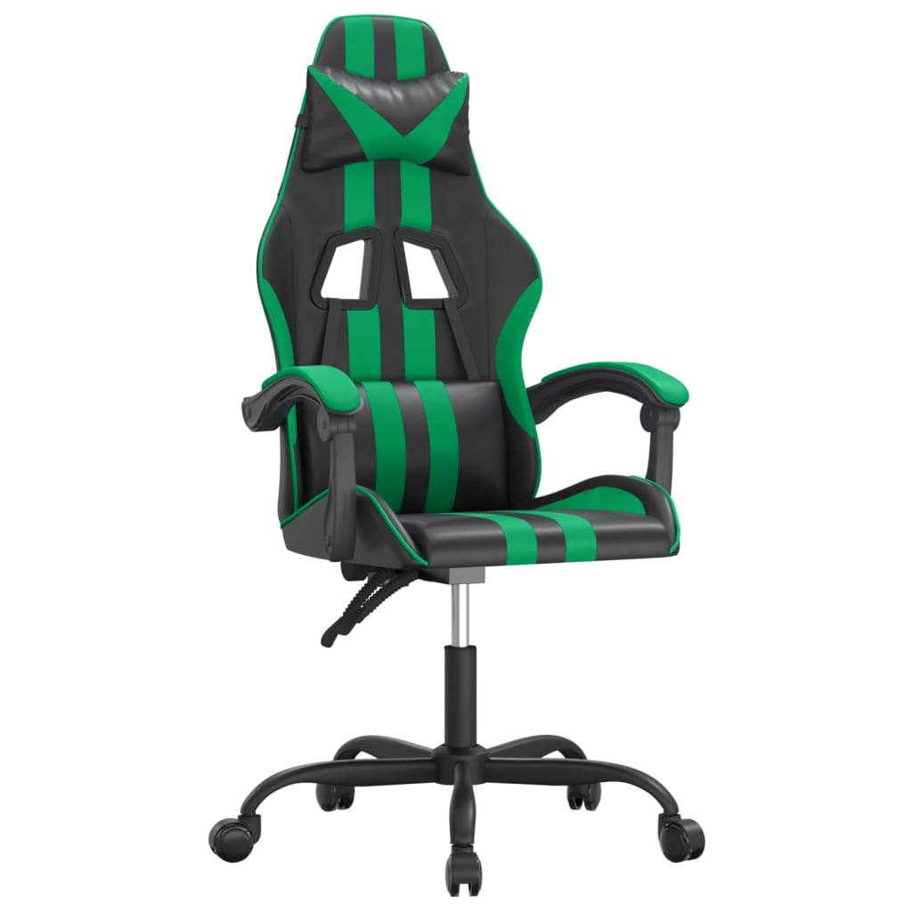 Gaming-Stuhl Drehbar Schwarz und Blau Kunstleder