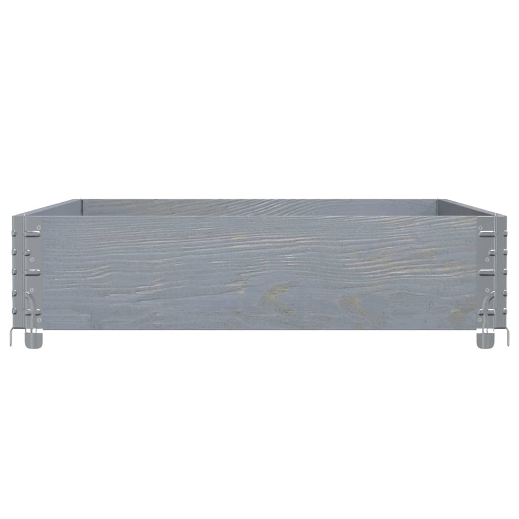 Paletten-Aufsatzrahmen Schwarz 80x60 cm Massivholz Kiefer