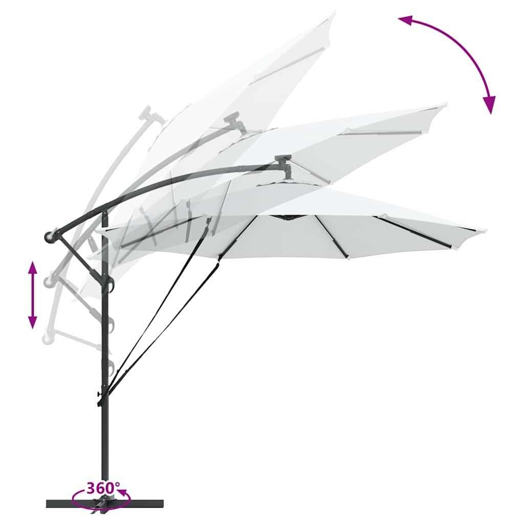 Sonnenschirm Sand 294 x 294 x 248 cm Polyester und Aluminium