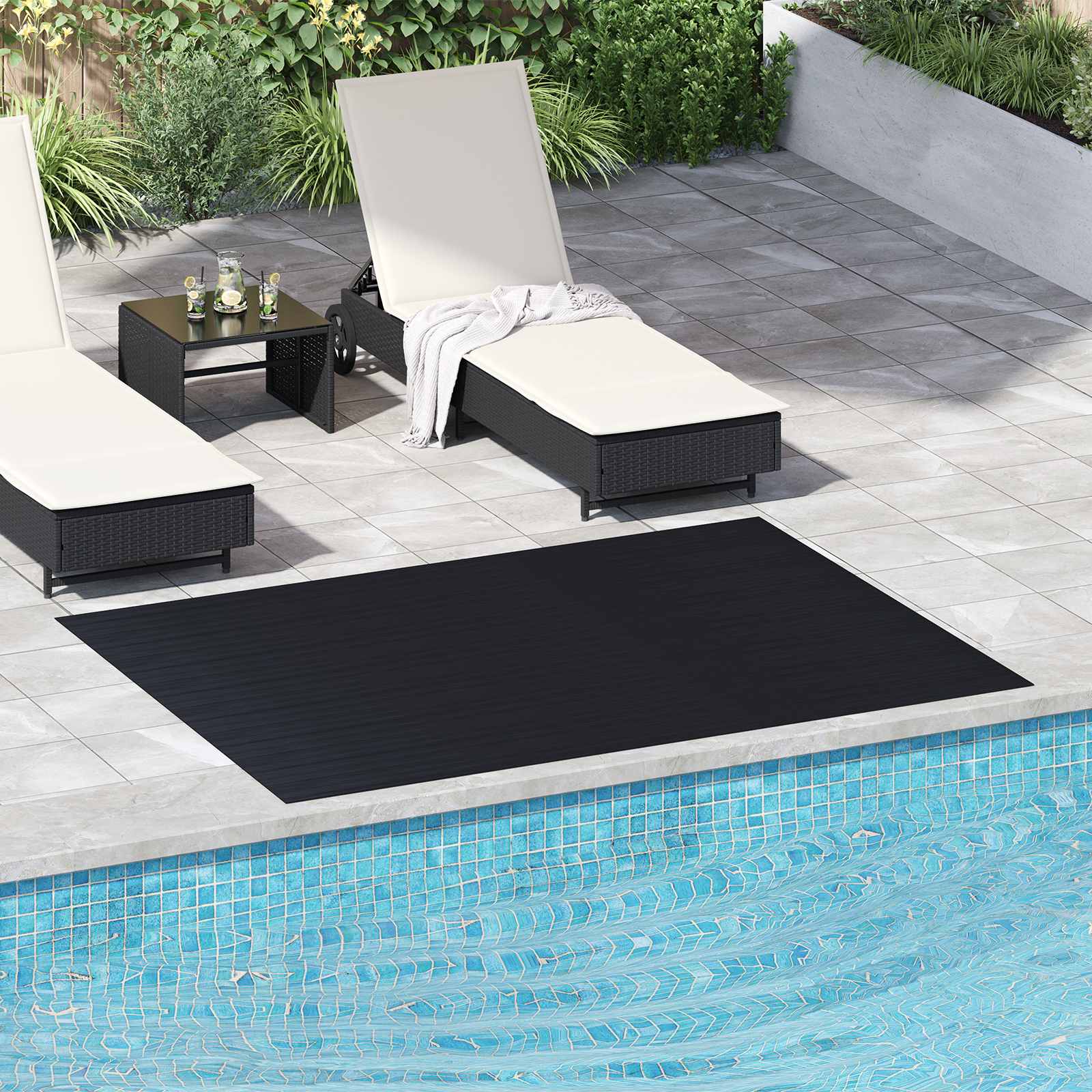 Bodenbelag Schwarz 1 x 2 m Gummi