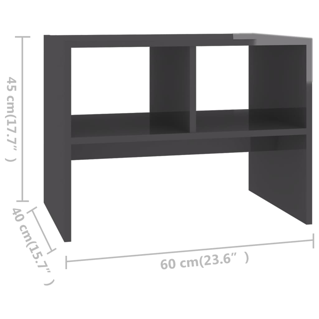 Beistelltisch Grau 60x40x45 cm Holzwerkstoff