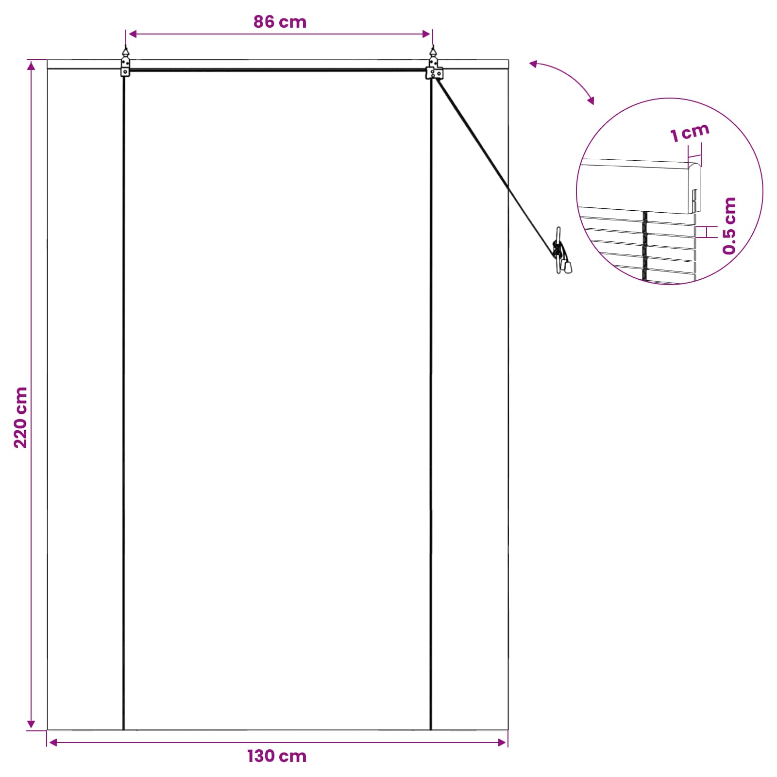 Rollo Braun 60 x 160 cm Bambus