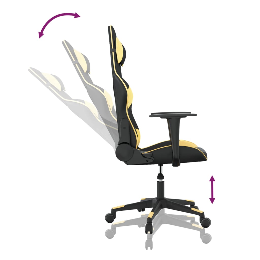 Gaming-Stuhl mit Massagefunktion Schwarz und Blau Kunstleder