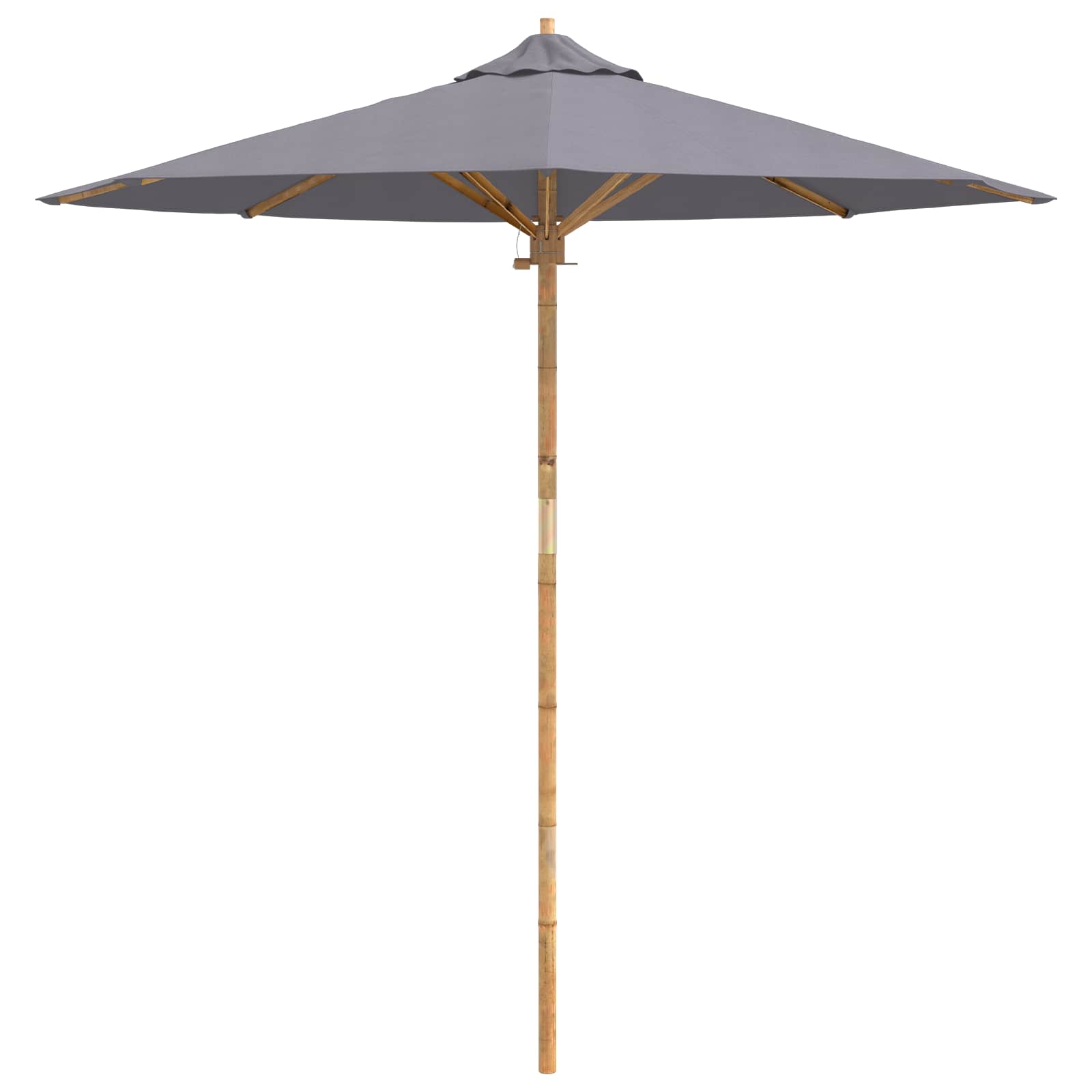 Garten-Sonnenschirm Cremeweiß Ø 150 x 210 cm Bambus