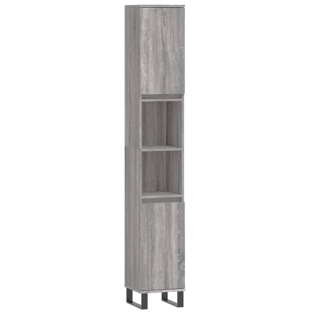 3-tlg. Badmöbel-Set Räuchereiche Holzwerkstoff