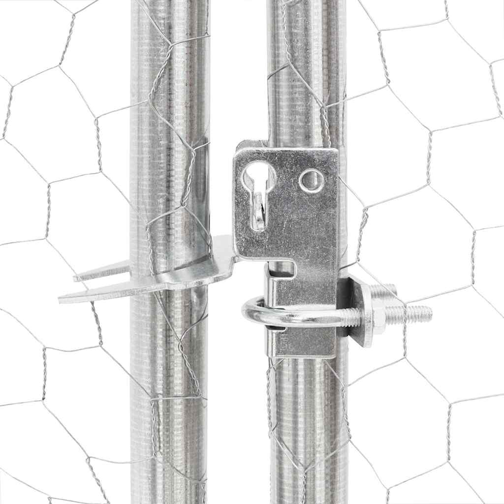 Outdoor-Hundezwinger mit Auslauf 3x3x1,9 m Verzinkter Stahl