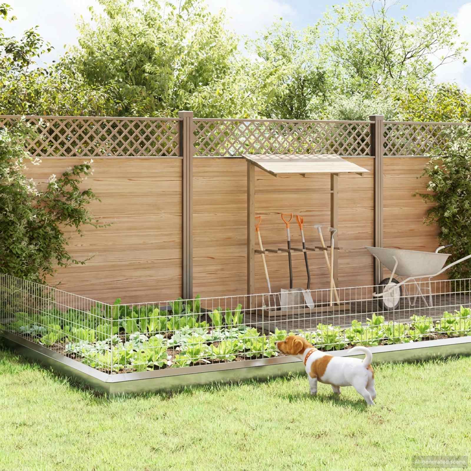 Gartenzaun mit Pfählen 12 pcs 35 x 30 cm Mesh Verzinkter Stahl