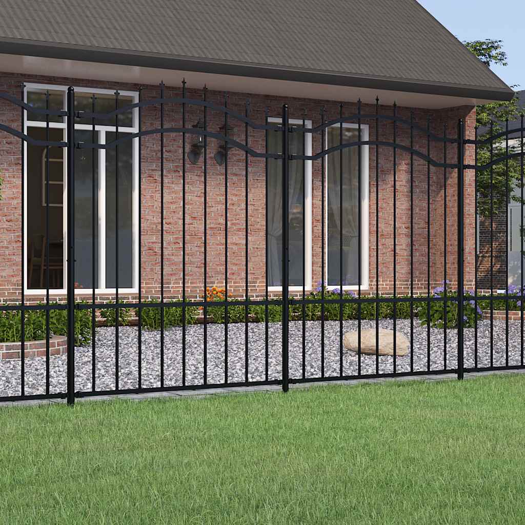 Gartenzaun Woerden mit Speerspitze Schwarz 240 x 75 cm Stahl