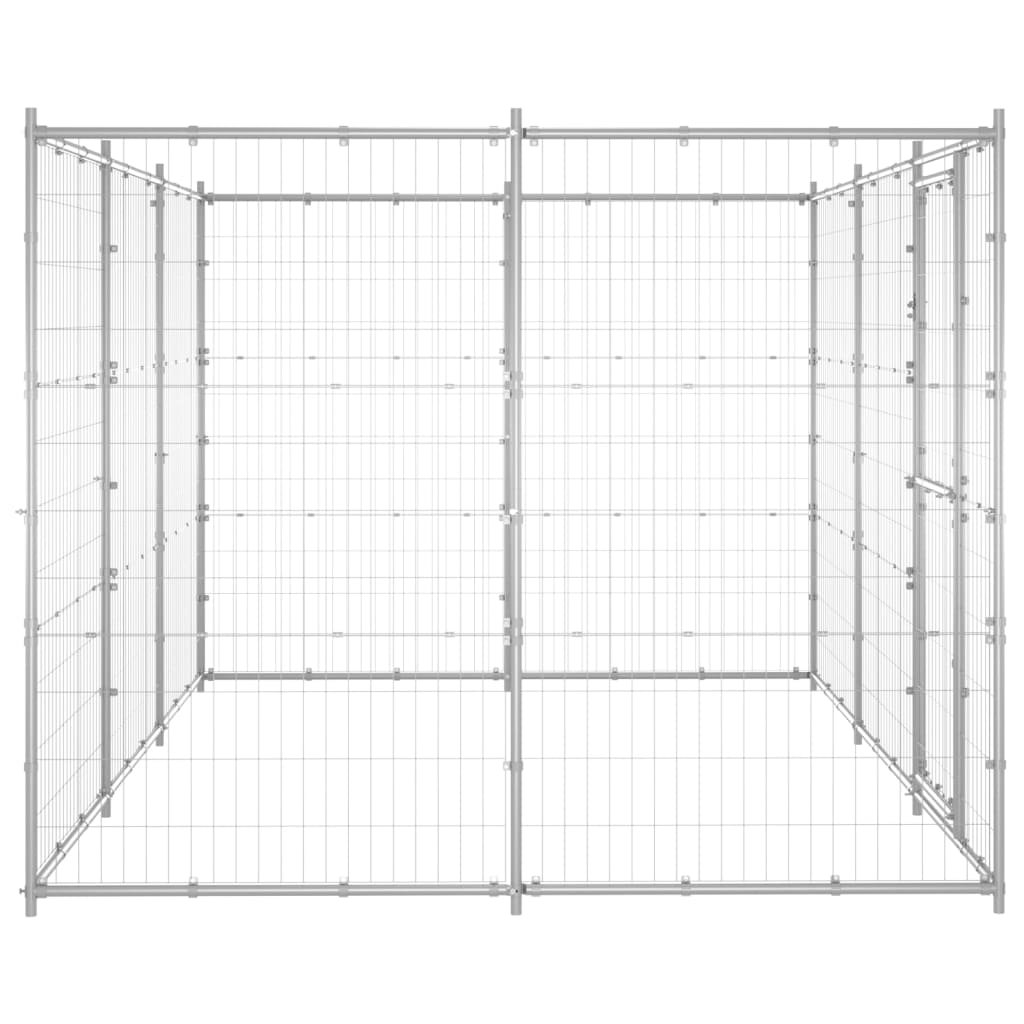 Outdoor-Hundezwinger mit Überdachung Stahl 7,26 m²