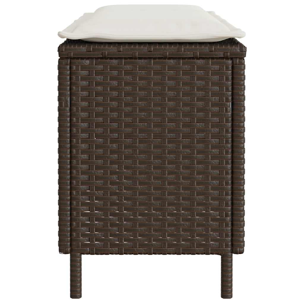 Gartenbank mit Kissen Schwarz 110x30x40,5 cm Poly Rattan