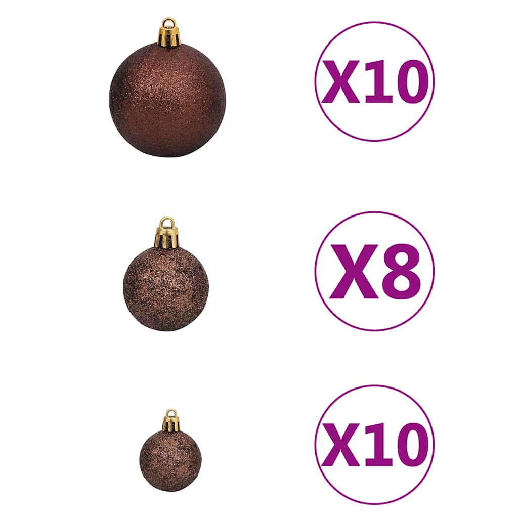 Künstlicher Weihnachtsbaum mit LEDs Kugeln Zapfen 150 cm