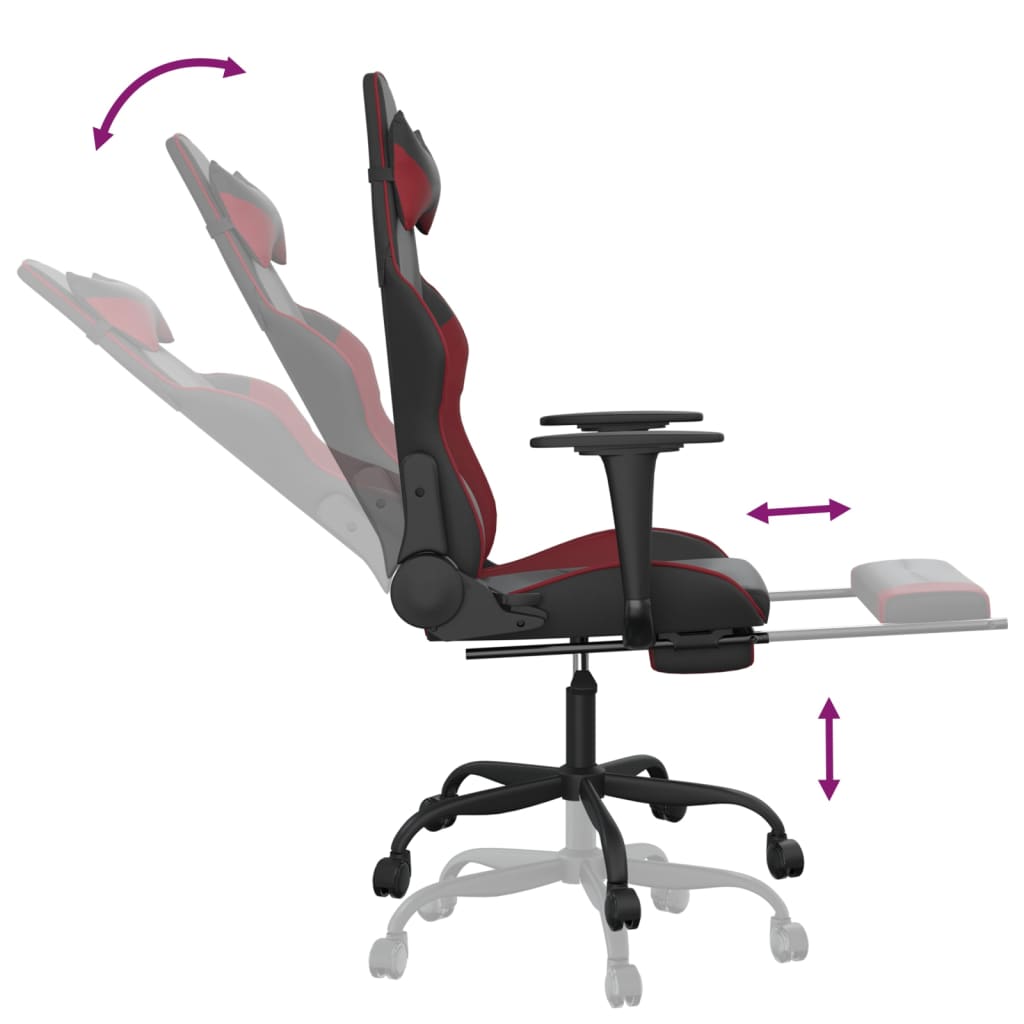 Gaming-Stuhl mit Massagefunktion Schwarz und Rot Kunstleder