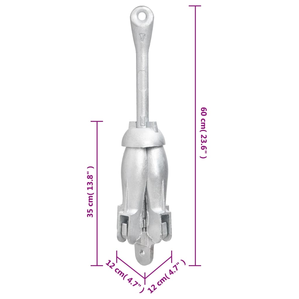 Klappanker Silber 0,7 kg Feuerverzinktes Gusseisen