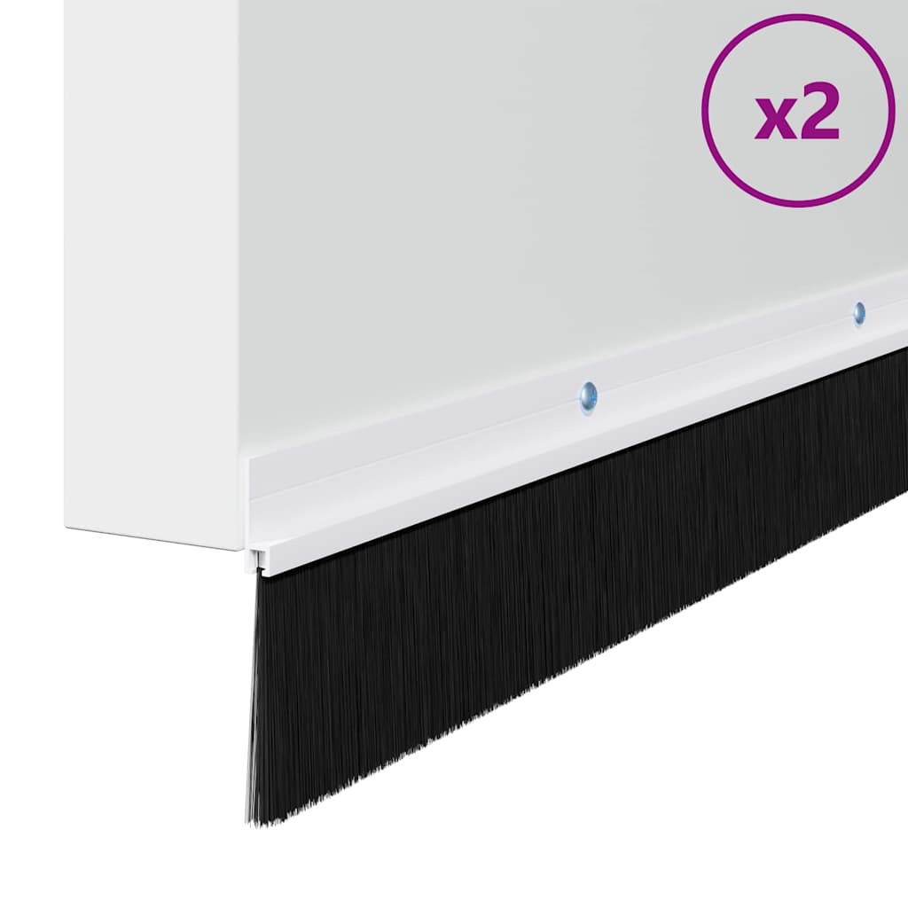 Aufsteck Türbürstendichtungen 2 pcs Braun 100 cm