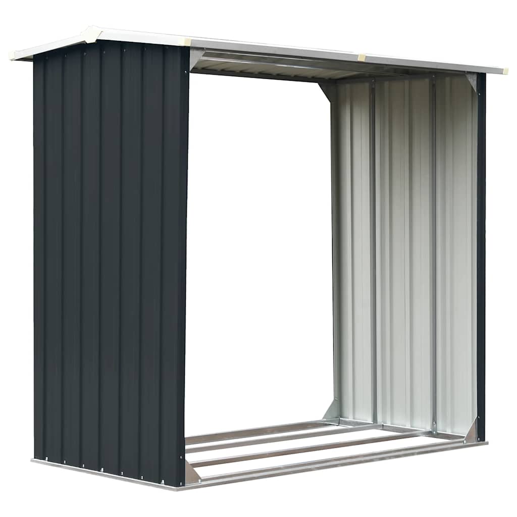 Brennholzlager Verzinkter Stahl 172 x 91 x 154 cm Grau