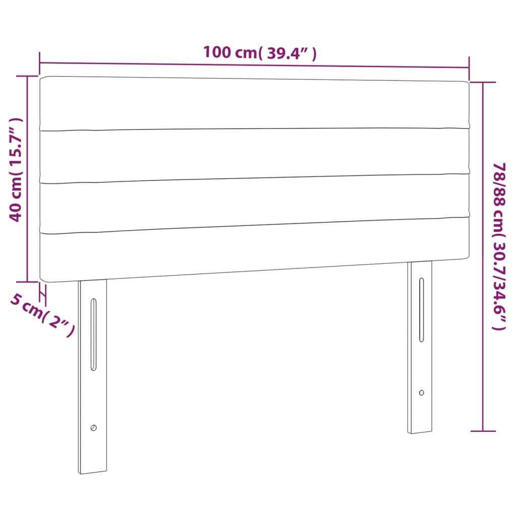 Kopfteil Hellgrau 80x5x118/128 cm Stoff