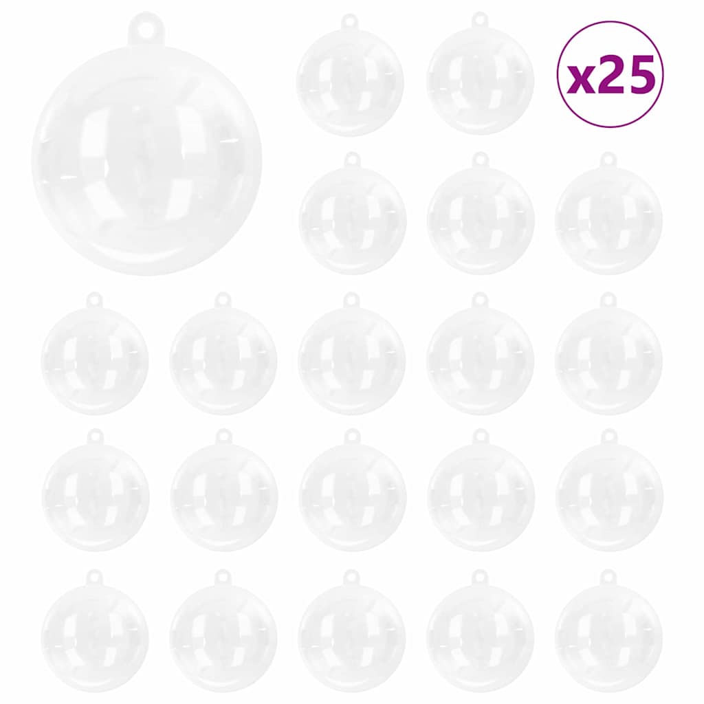 Weihnachtskugel-Set 50 pcs Transparent Ø 5 cm Kunststoff