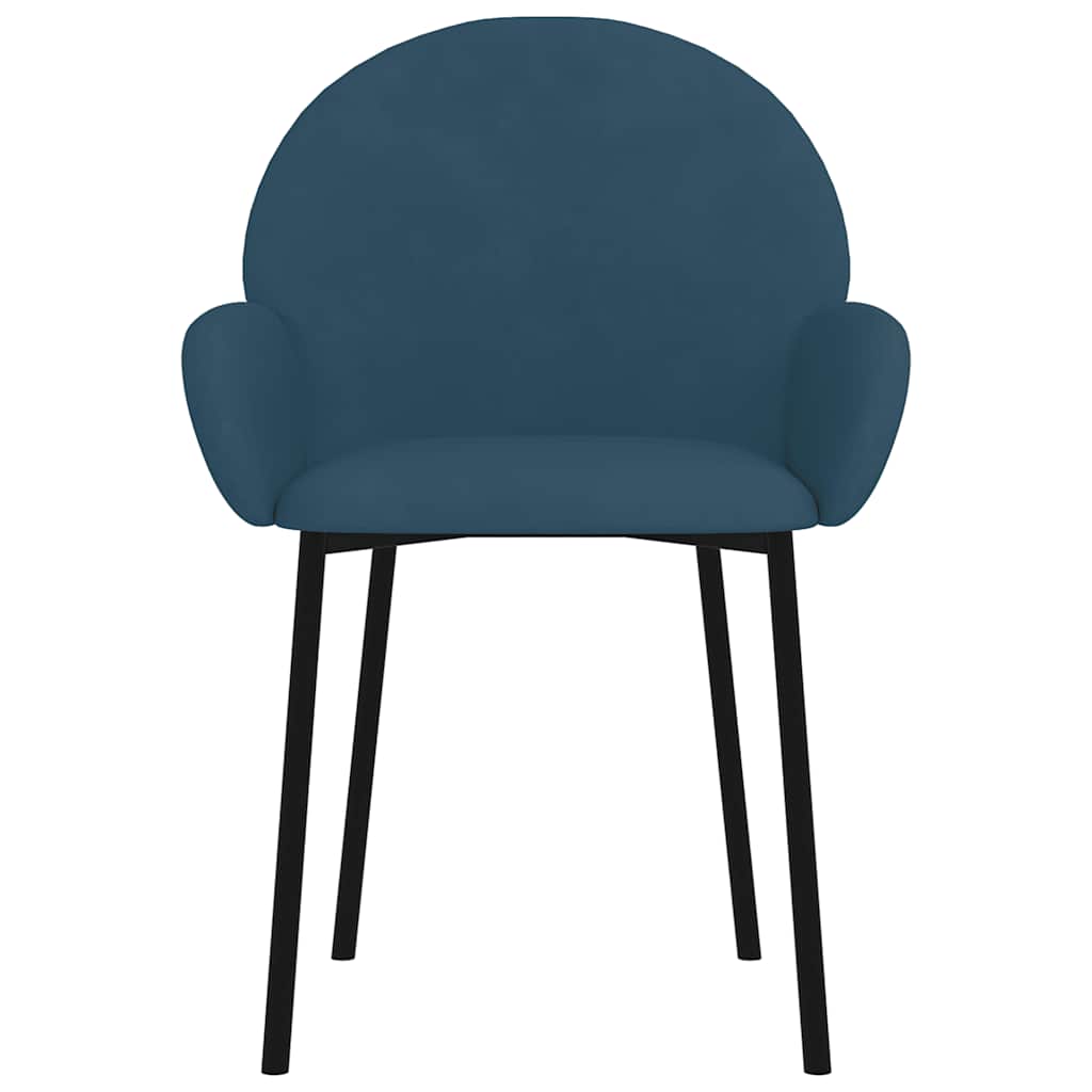 Esszimmerstühle 2 Stk. Blau Samt