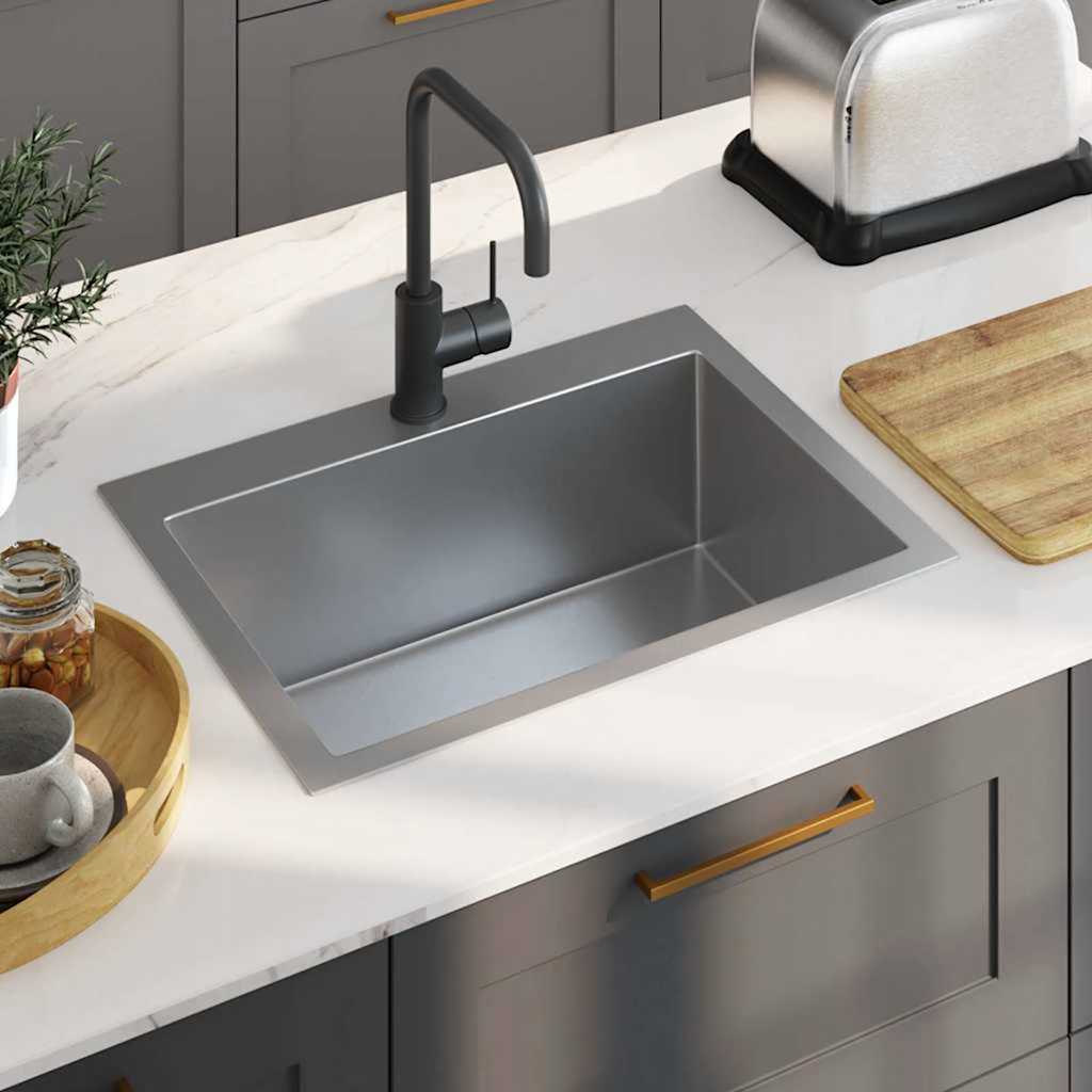Handgefertigte Küchenspüle Edelstahl